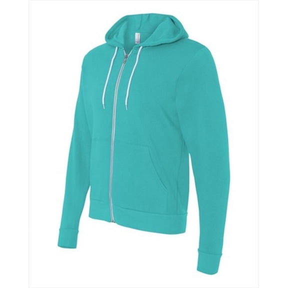 Bella-Canvas C3739 Unisex Poly-Cotton Fleece Full-zip Hoodie - Teal - Small