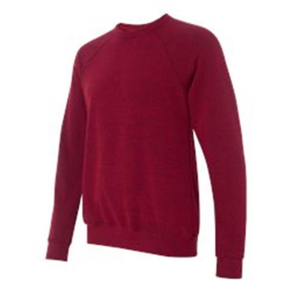 Bella-Canvas C3901 Unisex Sponge Fleece Crew Neck Sweatshirt - Dark Red Triblend - Large