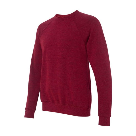 Bella-Canvas C3901 Unisex Sponge Fleece Crew Neck Sweatshirt, Dark Red Triblend - Large