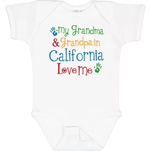 Bella Canvas California Grandma Grandpa Love Me Infant Creeper Loves States Ninam Bodysuit