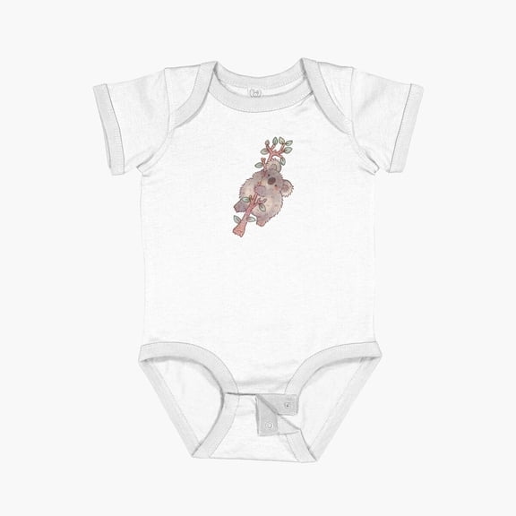 Bella Canvas Chubby Koala On A Tree - Australian Wildlife Short Sleeve Baby One-Piece Newborn Gender Neutral Outfit, Baby Boy Or Girl Bodysuit, Birrthday Gifts