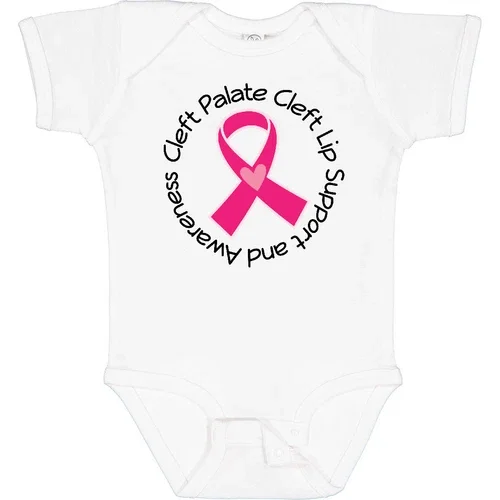 Bella Canvas Cleft Palate Cleft Lip Awareness Ribbon Infant Creeper Support Hot Day Bodysuit
