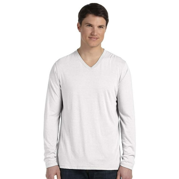 Bella + Canvas Cn Mens Long Sleeve V-Neck T