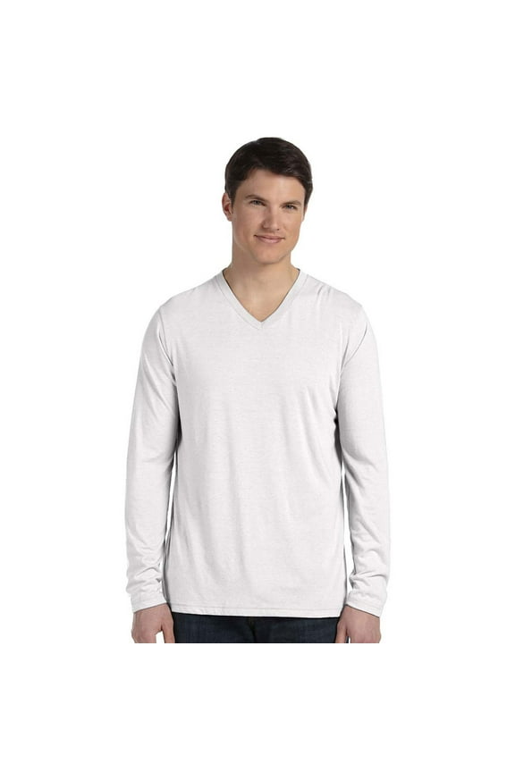 Bella + Canvas Cn Mens Long Sleeve V-Neck T