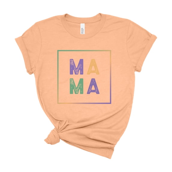 Bella Canvas Colorful Mama Letter Shirt Women Moms Birthday Gift Cotton Tee
