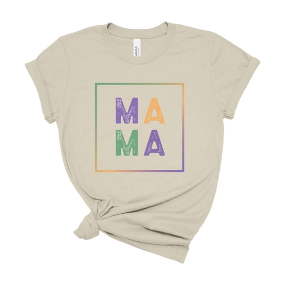 Bella Canvas Colorful Mama Letter Shirt Women Moms Birthday Gift Cotton Tee