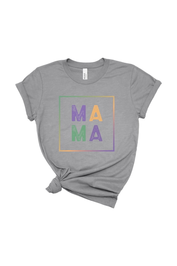Bella Canvas Colorful Mama Letter Shirt Women Moms Birthday Gift Cotton Tee