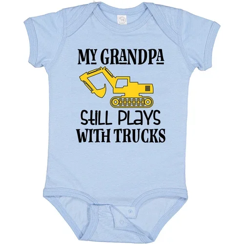 Bella Canvas Construction Grandpa Still Plays With Trucks Infant Creeper Grandson Bodysuit