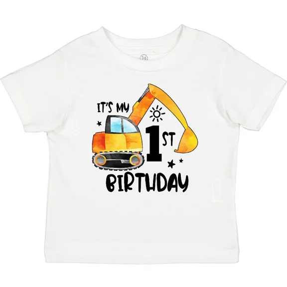 Bella Canvas Construction Truck It's My 1st Birthday Baby Toddler Shirt Birthdays Happy Toddler Shirt