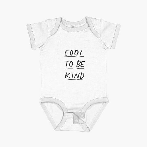 Bella Canvas Cool To Be Kind In Black And White Short Sleeve Baby One-Piece Newborn Gender Neutral Outfit, Baby Boy Or Girl Bodysuit, Birrthday Gifts