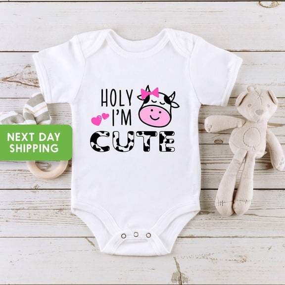 Bella Canvas Cow Baby, Holy Cow Baby, Hipster Baby, Funny Baby, Cute Baby