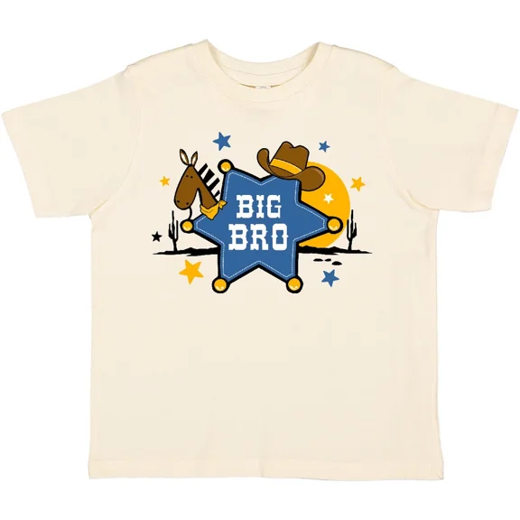 Bella Canvas Cowboy Big Bro Toddler Shirt Brother Hat Sheriff Western Badge Cute Toddler Shirt