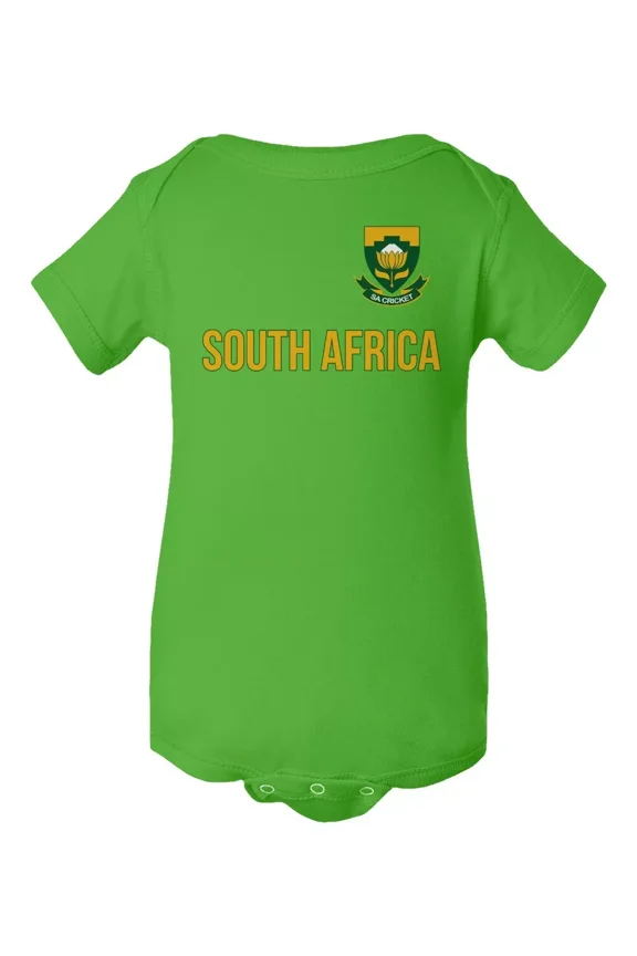 Bella Canvas Cricket Style Bold Green Jersey Look – Baby Bodysuit For South African Fans