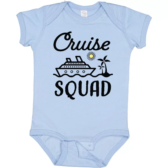 Bella Canvas Cruise Squad With Vector Cruise Ship And Palm Trees Baby Bodysuit Son Baby Bodysuit