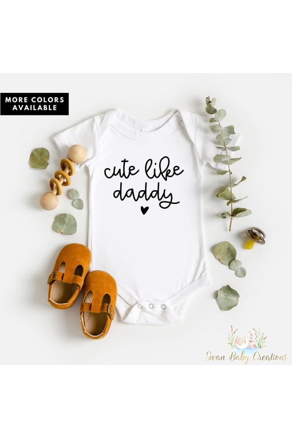 Bella Canvas with Cute Like Daddy Baby Fathers Day Gift Ideas Gift For New Daddy To Be Take Home Hospital Outfit Dads Birthday Outfit Cute Baby Boy or Girl Bodysuit Gift