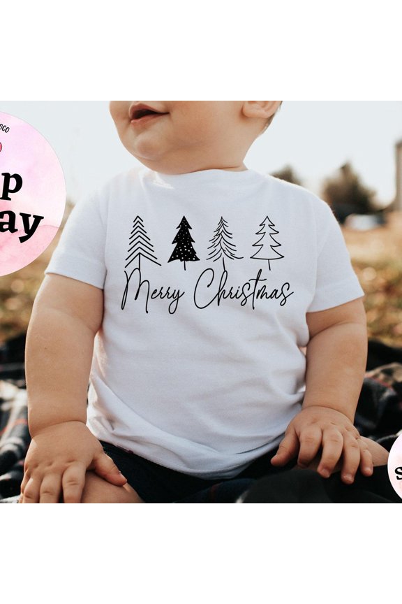 Bella Canvas Cute Modern Christmas Baby, First Christmas Baby, Cute Holiday Tee, My First Christmas, Baby Christmas Outfit, Christmas Tee