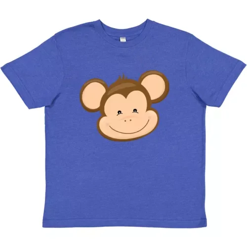 Bella Canvas Cute Monkey Head Animal Kawaii Kids Children Child Toddler Shirt