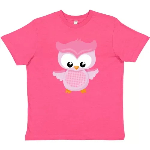 Bella Canvas Cute Pink Spring Owl 0wl Woodland Girl Animal Forest Toddler Shirt
