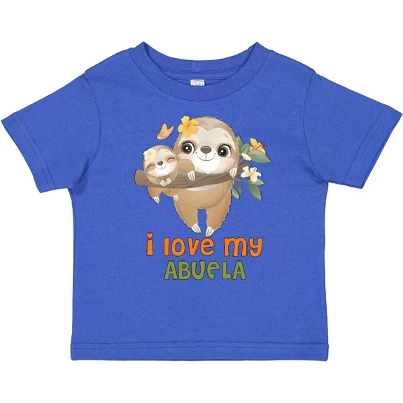 Bella Canvas Cute Sloth I Love My Abuela Toddler Shirt Grandchild Spanish Grandma Toddler Shirt