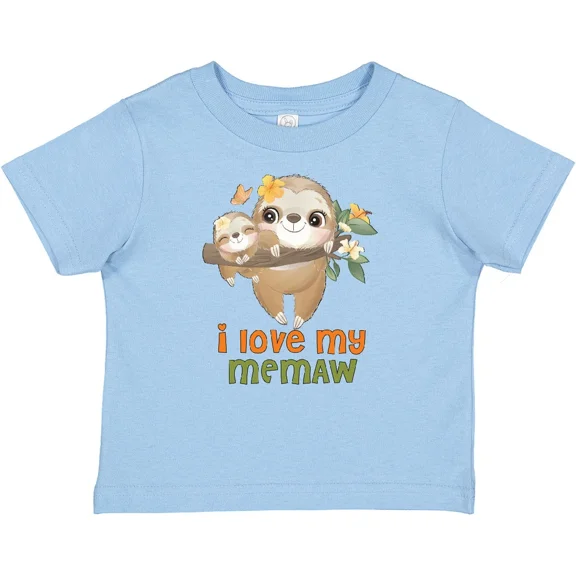 Bella Canvas Cute Sloth I Love My Memaw Baby Toddler Shirt Sloths Funny Animals Smiling Toddler Shirt