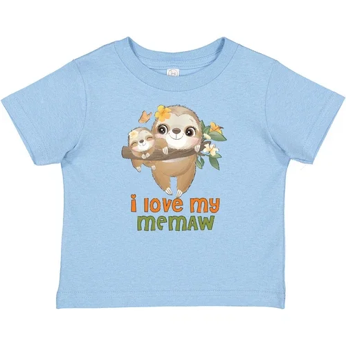 Bella Canvas Cute Sloth I Love My Memaw Baby Toddler Shirt Sloths Funny Animals Smiling