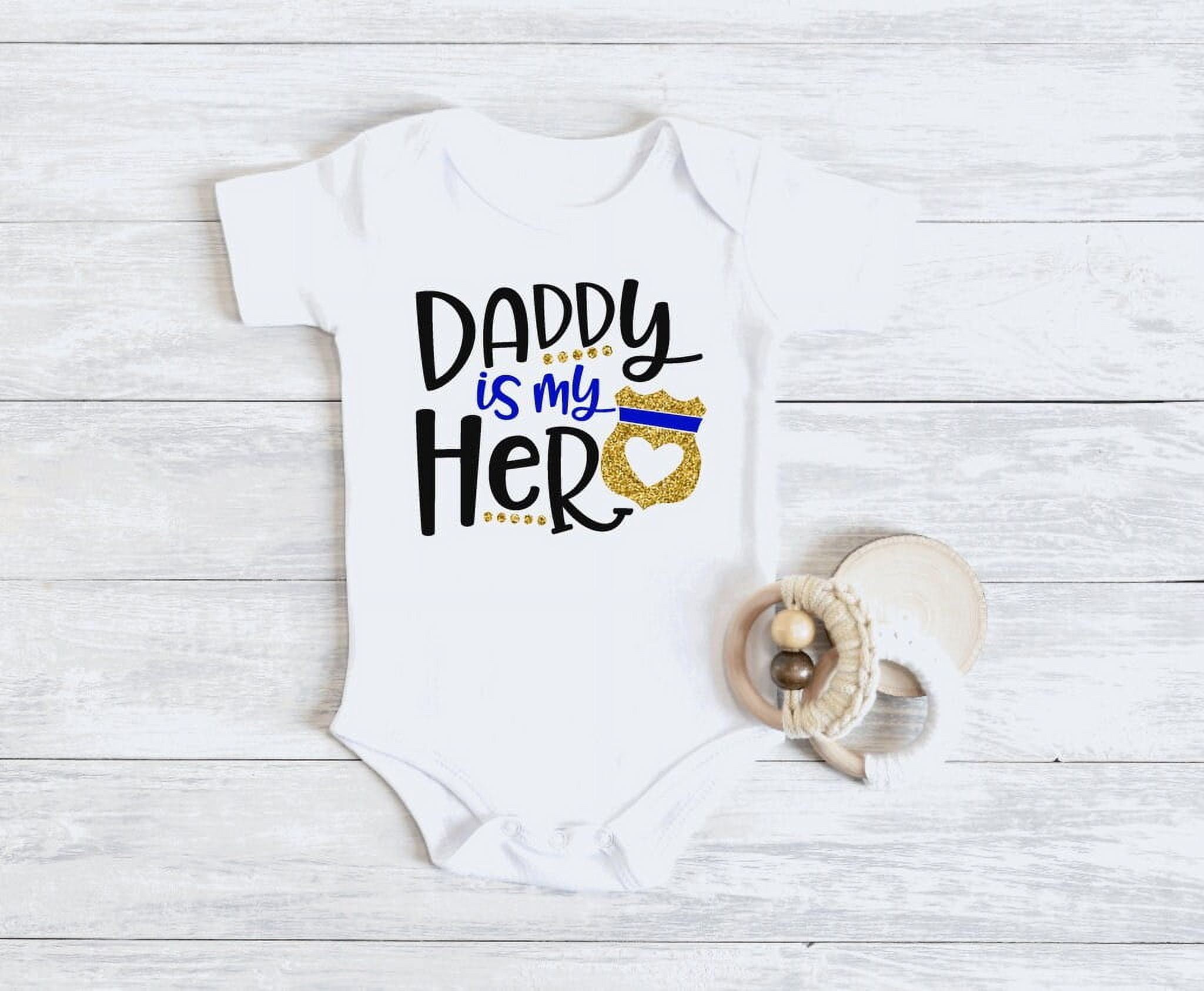 Bella Canvas with Daddy Is My Hero Shirt, Cute For Police Officer Dad ...