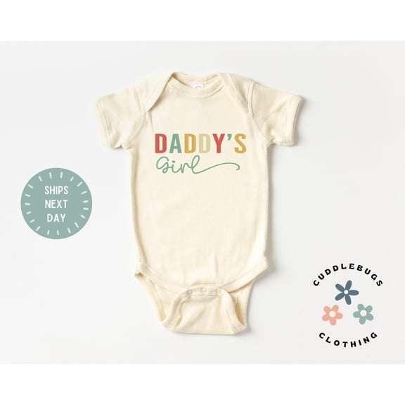 Bella Canvas with Daddy'S Girl, Retro Daddy'S Little Girl Rainbow, New Daddy Gift, Baby Girl, Father'S Day, Baby Shower Cool Baby Clothing, Cute Baby Boy or Girl Bodysuit Gift