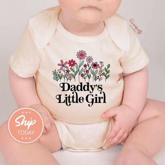 Bella Canvas with Daddy'S Little Girl, Cute, Adorable Floral Design, Baby Shower Gift, Baby Girl Shirt, Cute Infant, Cute Baby Boy or Girl Bodysuit Gift