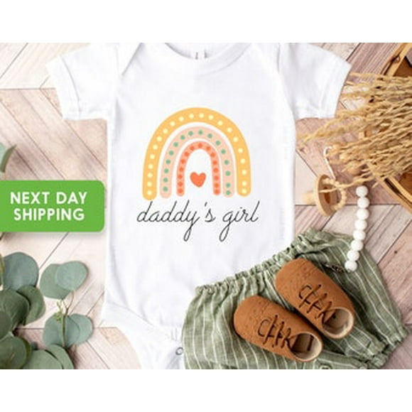 Bella Canvas Daddy's Girl Rainbow Onesie, Rainbow Kids Shirt, I Love Daddy Onesie, Rainbow Girl Shirt, Boho Rainbow Shirt, Father's Day Gift Bodysuit