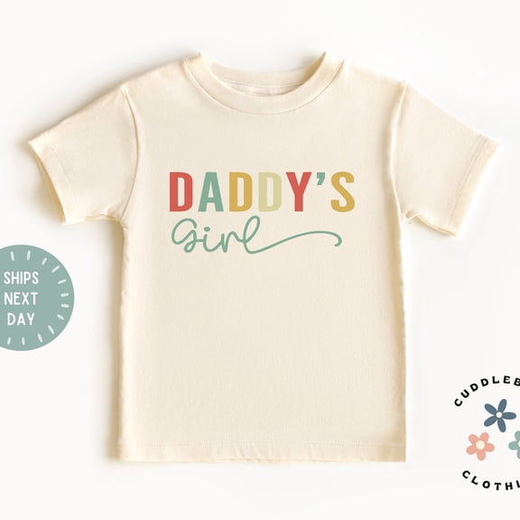 Bella Canvas Daddy's Girl Toddler Shirt, Retro Daddy's Little Girl Rainbow Kids Tee, Cute Summer Girl Top, Father'd Day Gift, Kids Tee