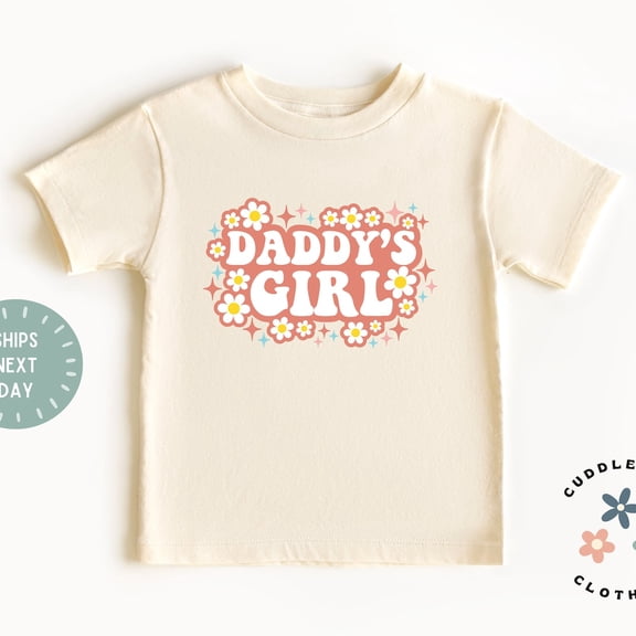Bella Canvas Daddy's Girl Toddler Shirt, Retro Daddy's Little Girl Sunflower Kids Tee, Cute Summer Girl Top, Father's Day Gift, Kids Tee