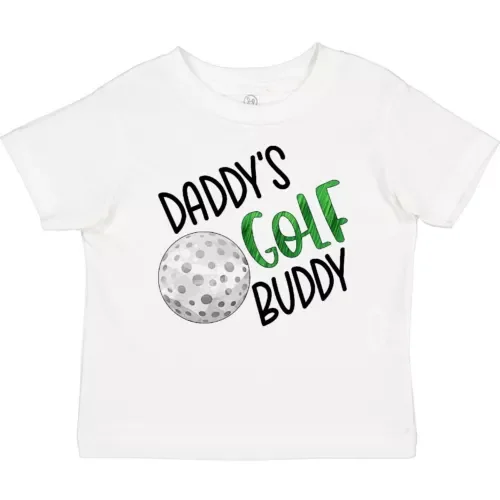 Bella Canvas Daddy's Golf Buddy With Golf Ball Baby Toddler Shirt Fathers Day Kids Dad Jc