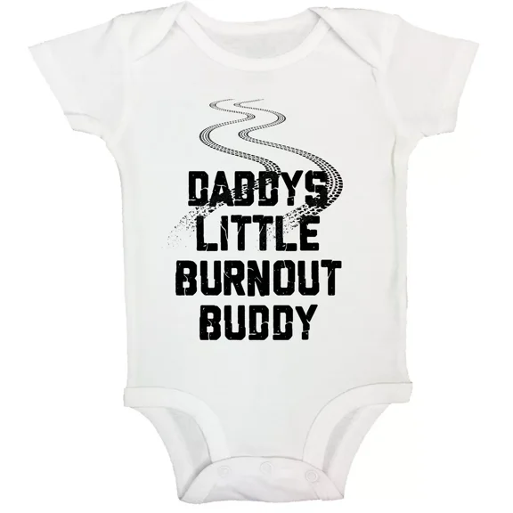 Bella Canvas Daddyâ€™s Little Burnout Buddy Newborn Baby Bodysuit 1 Piece Race CarDrift