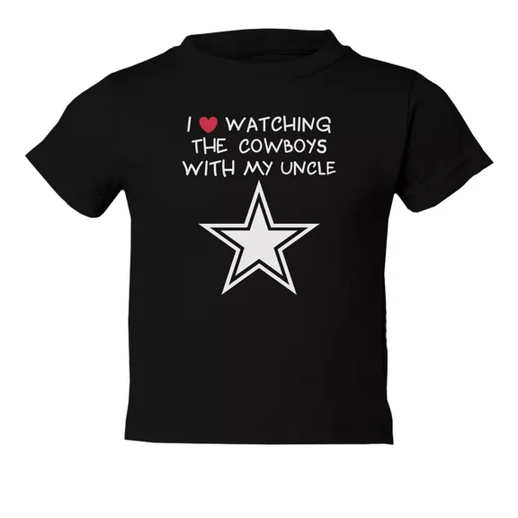 Bella Canvas Dallas I Love Watching With My Uncle Toddler Boys & Girls Shirt, Gift for Baby or Kids