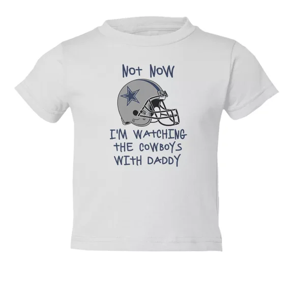 Bella Canvas Dallas Watching With Daddy Football Kids Toddler Boys & Girls Shirt, Gift for Baby or Kids