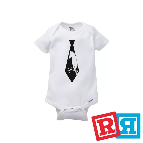 Bella Canvas Deftones Tie Gerber Baby OnesieÂ® Cotton Unisex White Short Sleeve Bodysuit