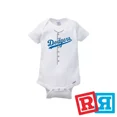 thumbnail image 1 of Bella Canvas Dodgers Baseball Gerber Baby OnesieÂ® Bodysuit Cotton Unisex White Short Sleeve, 1 of 3