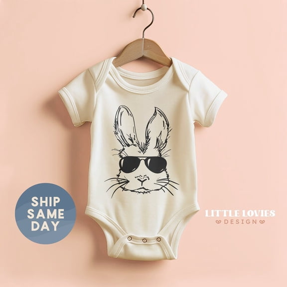 Bella Canvas with Easter Bunny, Cute Baby Boy Easter Outfit, Baby First Easter Clothes, Easter Sunday Clothes, Easter, Cute Baby Boy or Girl Bodysuit Gift