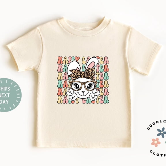 Bella Canvas Easter Bunny Toddler Girl Tee, Cute Retro Easter Holiday Shirt, Happy Easter, Gift For Girl, Granddaughter Easter Gift, Kid Tee