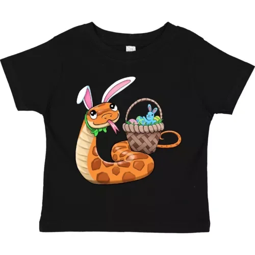Bella Canvas Easter Cute Snake With Basket And Bunny Ears Toddler Toddler Shirt Reptile
