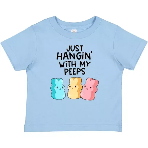Bella Canvas Easter Just Hangin' With My Peeps! Baby Toddler Shirt Cute Funny Marshmallow