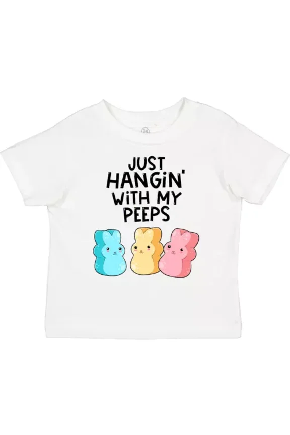 Bella Canvas Easter Just Hangin' With My Peeps! Toddler Toddler Shirt Cute Funny Bunny