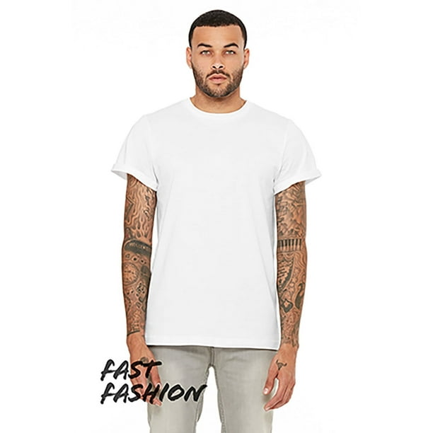 Bella Canvas Fast Fashion Unisex Jersey Rolled Cuff T-Shirt XL