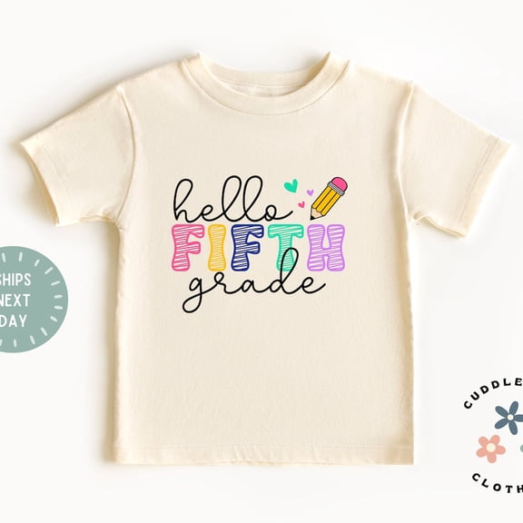 Bella Canvas Fifth Grade Shirt, Hello Fifth Grade Girls Tee, Back to School Girls Shirt, First Day of School 5th Grade Tee, 5th Grader, Girl Gift