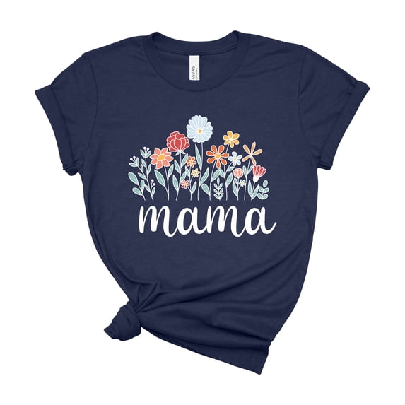 Bella Canvas Floral Patterned Cotton T-Shirt Mother's Day Birthday Gift