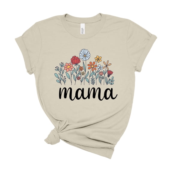 Bella Canvas Floral Patterned Cotton T-Shirt Mother's Day Birthday Gift