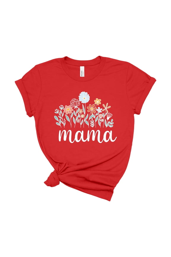 Bella Canvas Floral Patterned Cotton T-Shirt Mother's Day Birthday Gift