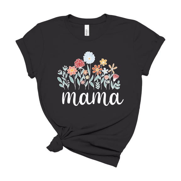 Bella Canvas Floral Patterned Cotton T-Shirt Mother's Day Birthday Gift