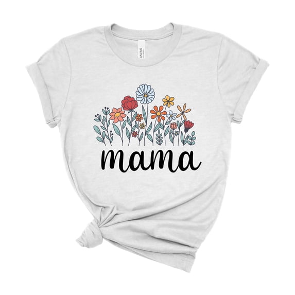 Bella Canvas Floral Patterned Cotton T-Shirt Mother's Day Birthday Gift