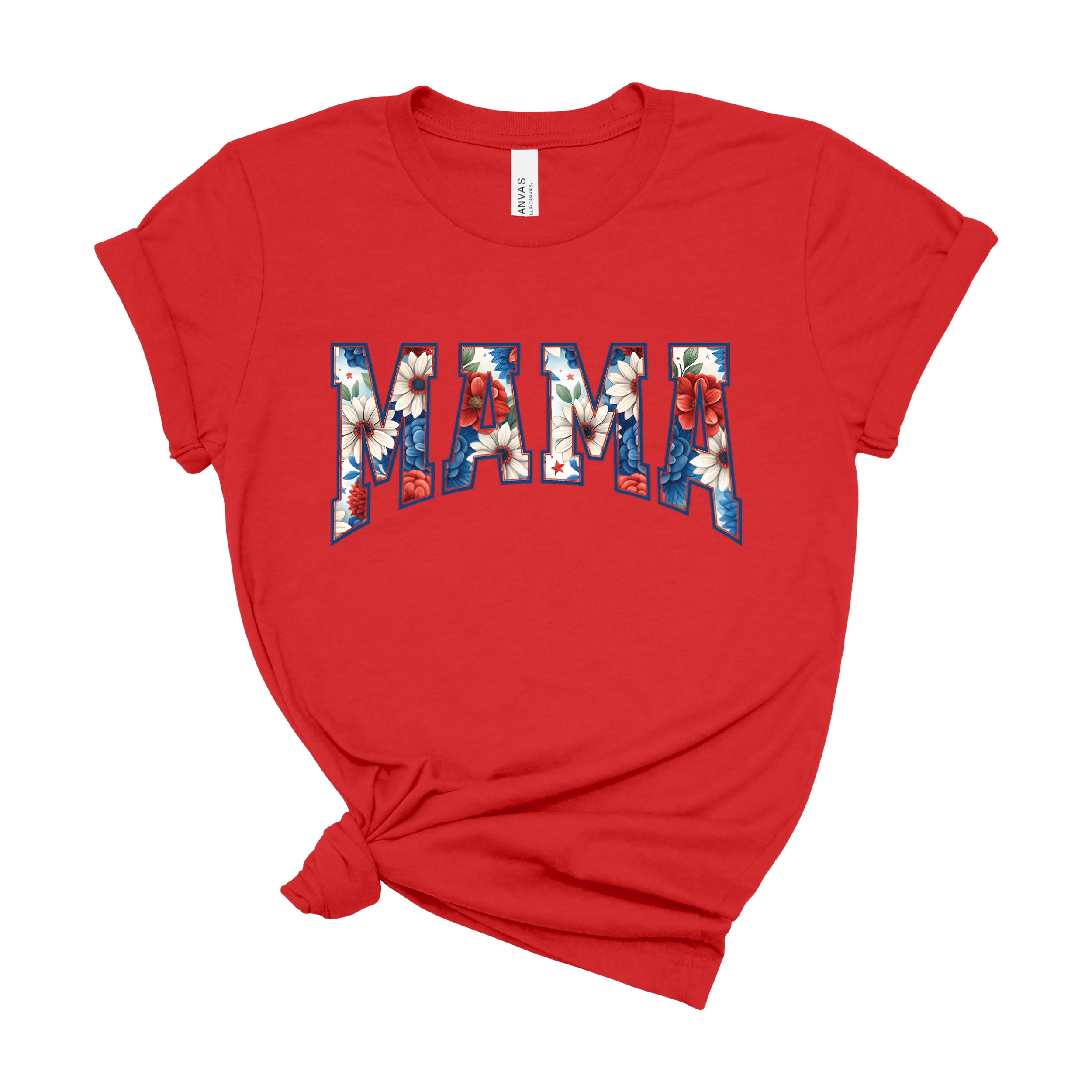 Bella Canvas Floral Print T-Shirt Moms Mothers Birthday Gift Casual Tee ...